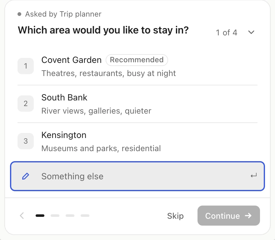 C · Accent icon: Reads like a link.